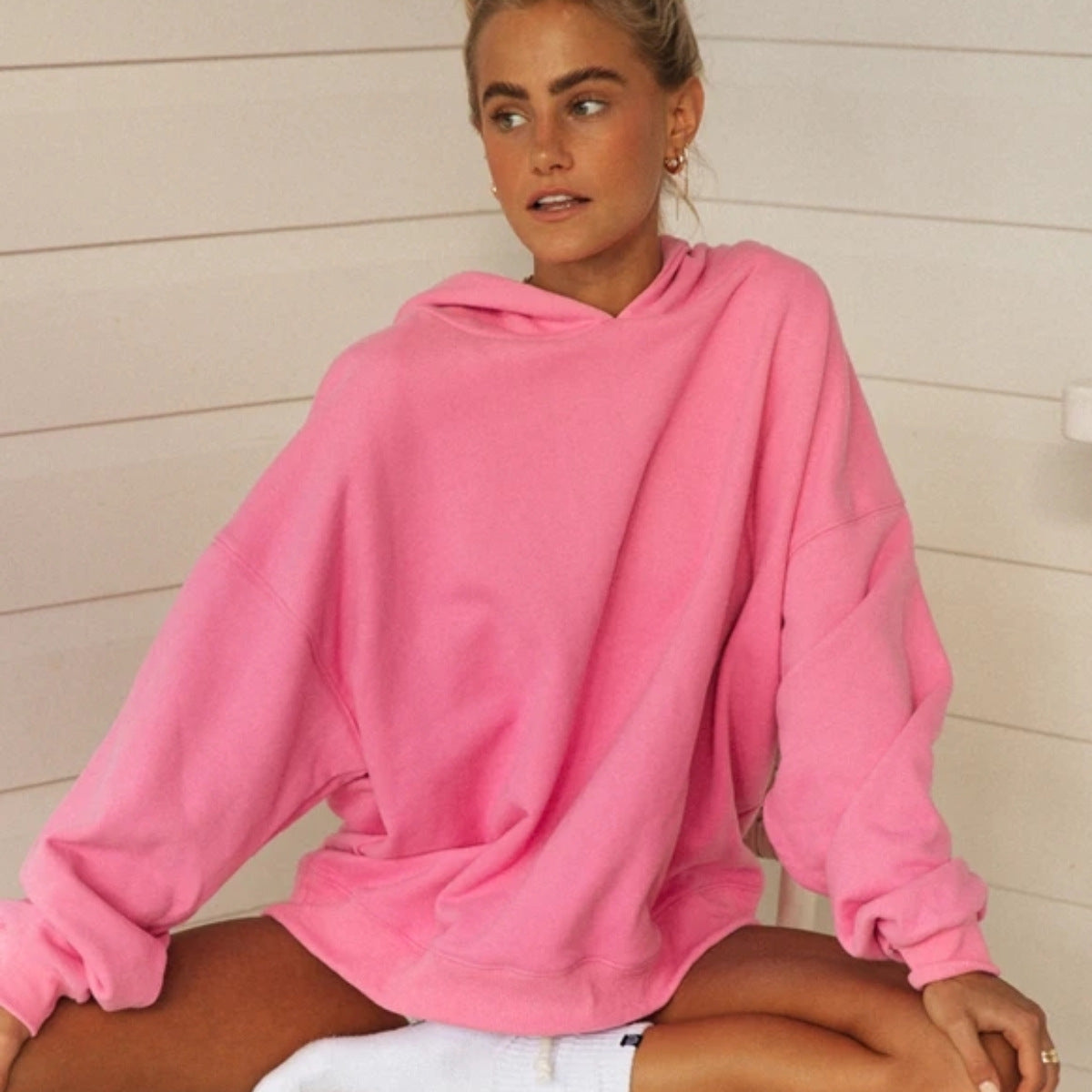Damen Kapuzenpullover Oversized Kuschelfleece Norvielle