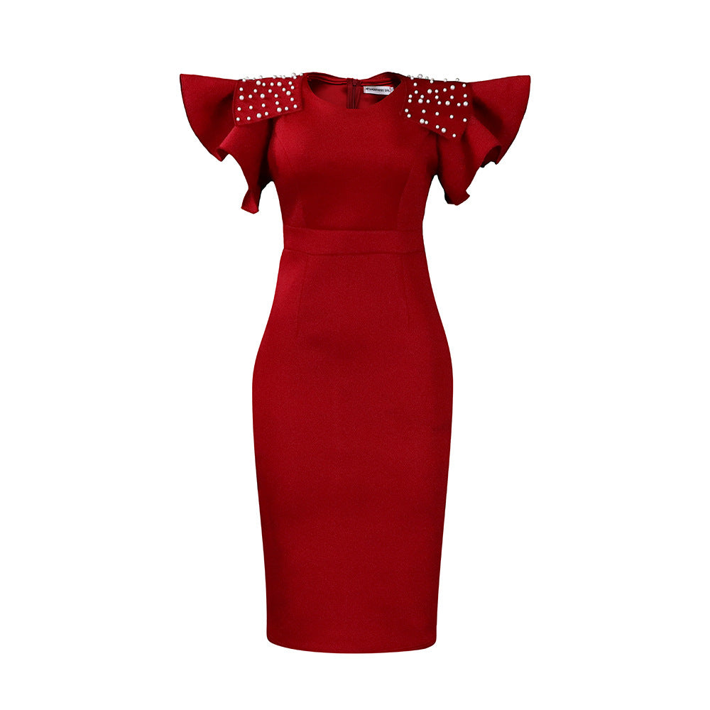 Damen Abendkleid Strukturierte Rüschen Norvielle