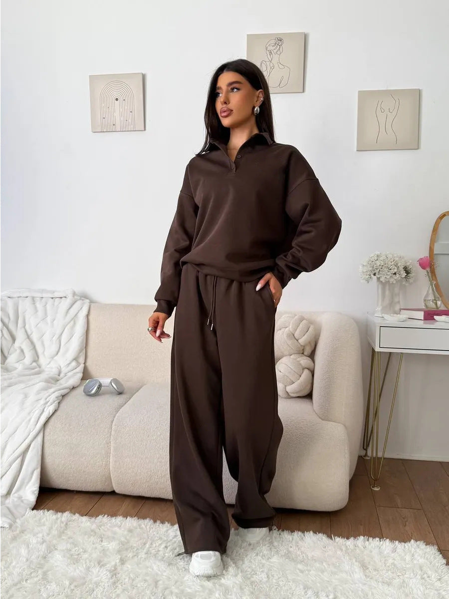 Damen Hoodie-Anzug Weites Design Elastischer Bund