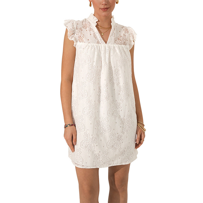 Damen Sommerkleid Spitzenakzente Norvielle