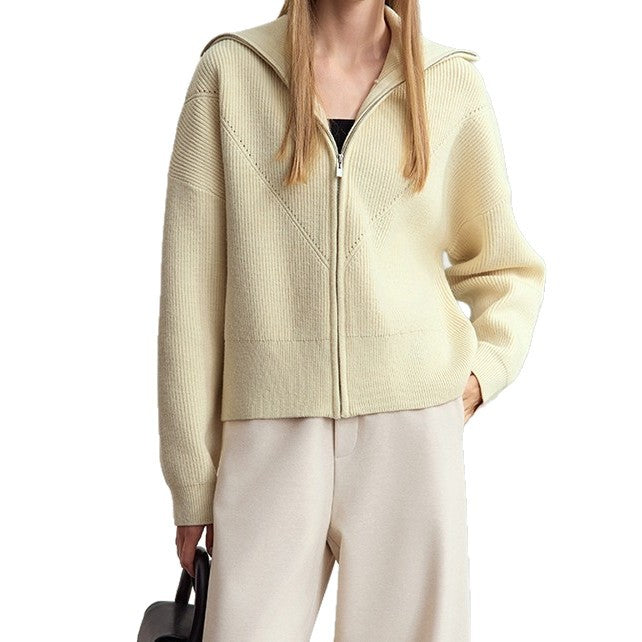 Damen Oversize Pullover Kapuze Reißverschluss Norvielle