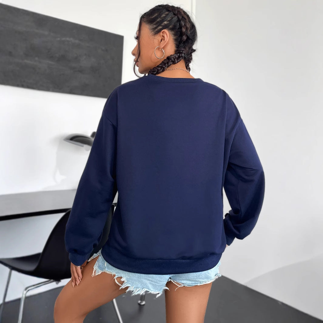 Damen Sweatshirt Bequem Lässig Mit Schriftzug Norvielle
