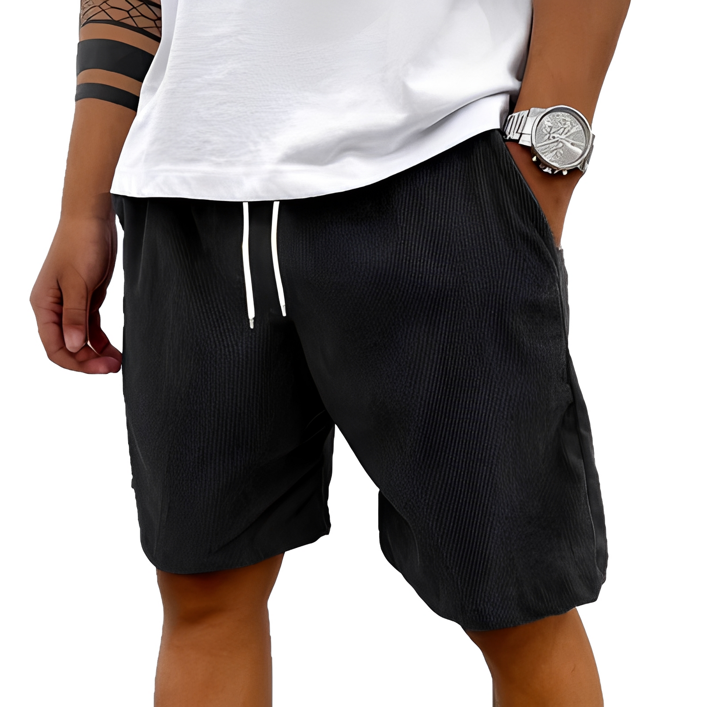 Herren Sommer-Shorts Verstellbar Leicht Beige