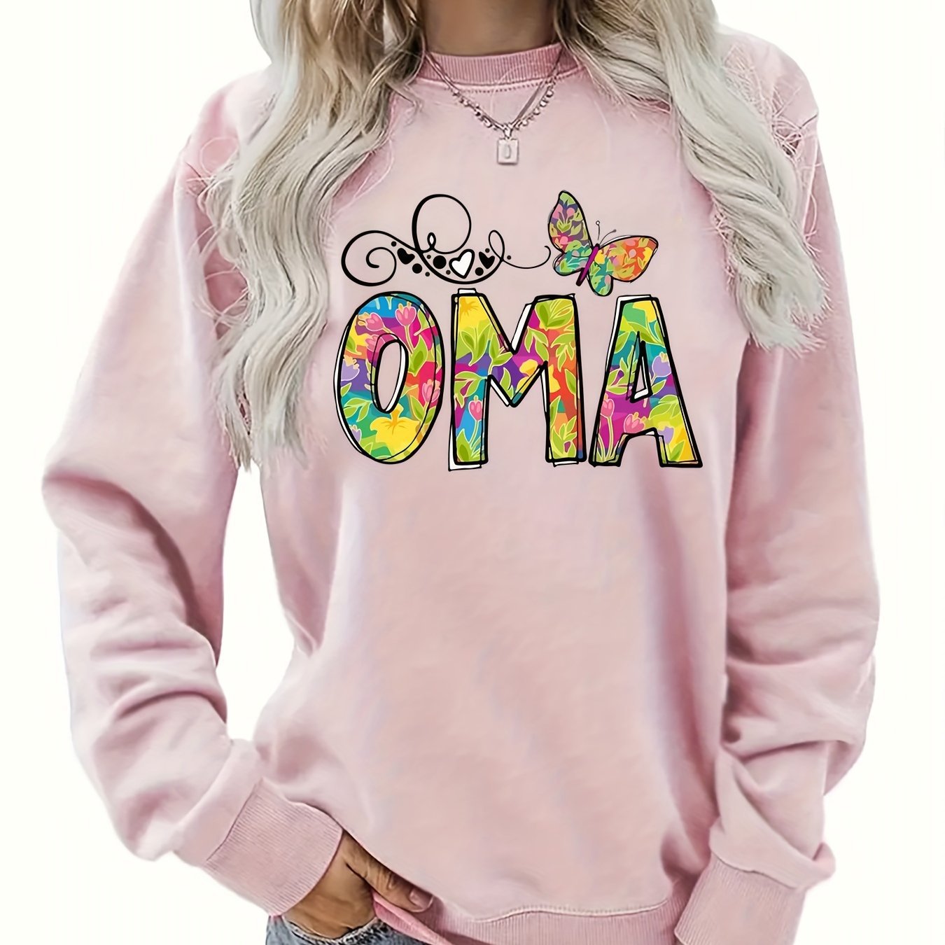Damen Sweatshirt Botanischer Aufdruck Norvielle