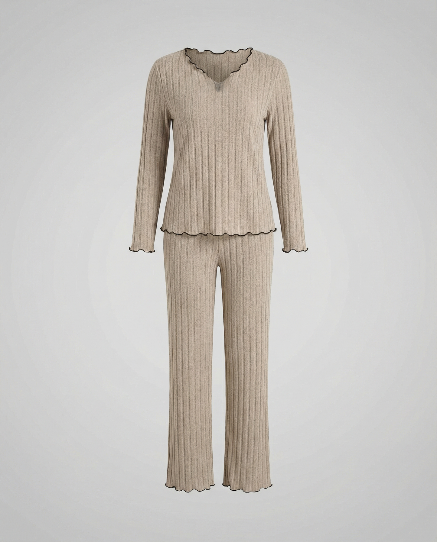 Damen Pyjama Set mit Rüschen