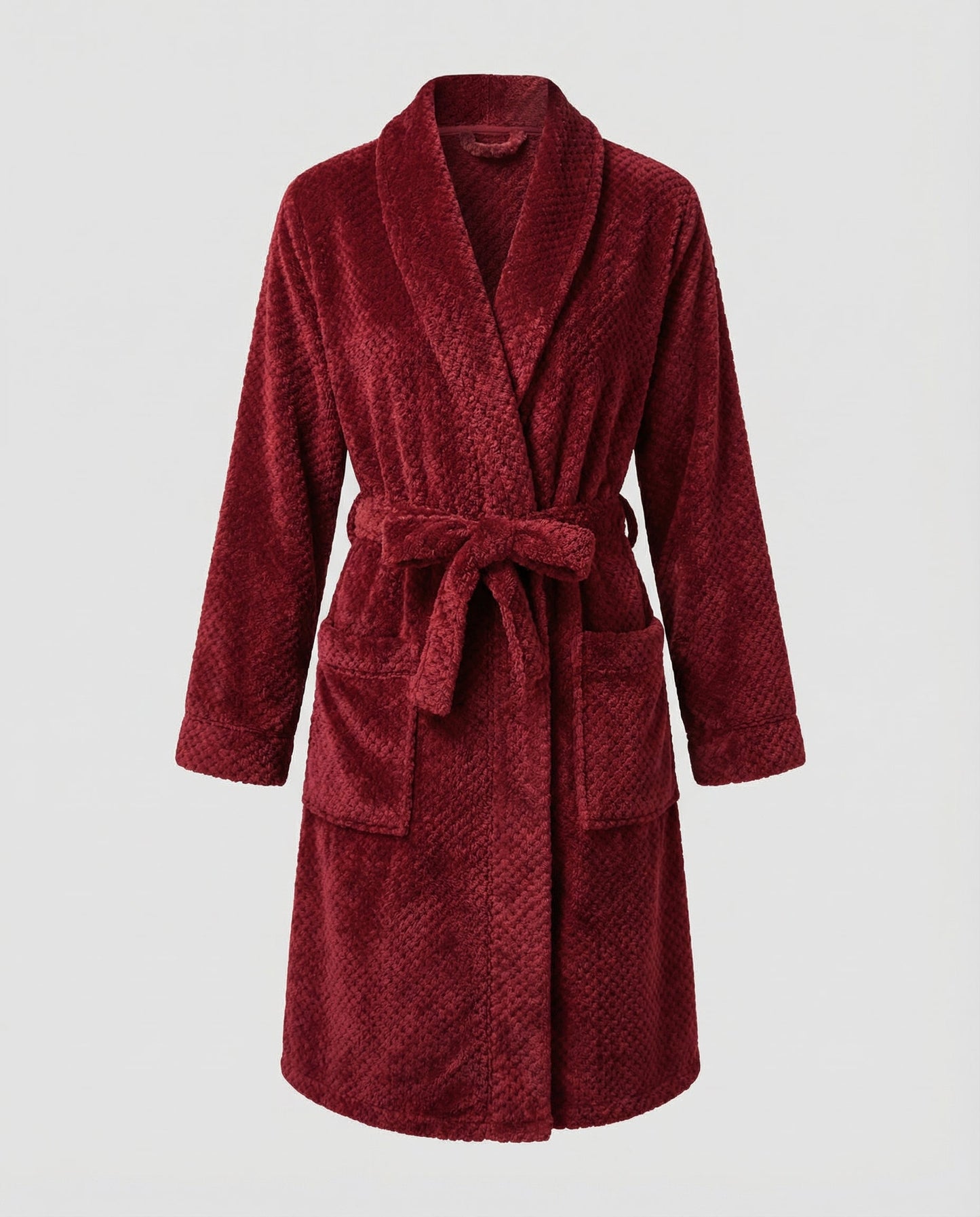 Damen Bademantel Kuschelfleece Weich Rosa