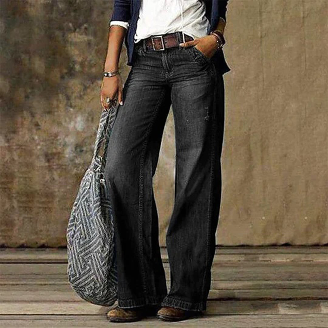 Damen Vintage Denim Jeans Weite Beine