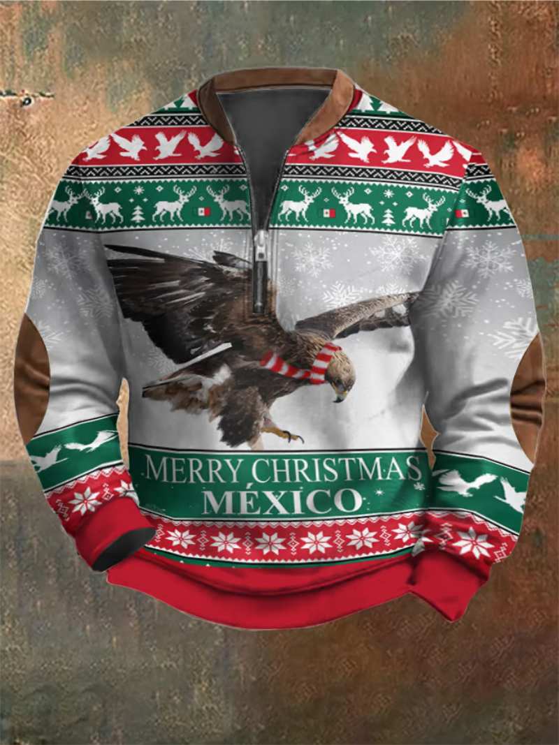 Diego Herren Weihnachtsstrickpullover Adlerdruck - Norvielle