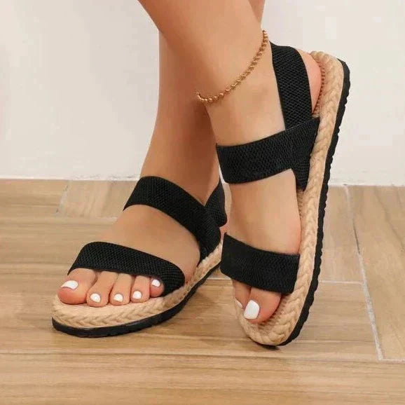Norvielle Damen Sandalen Gewebt Beige