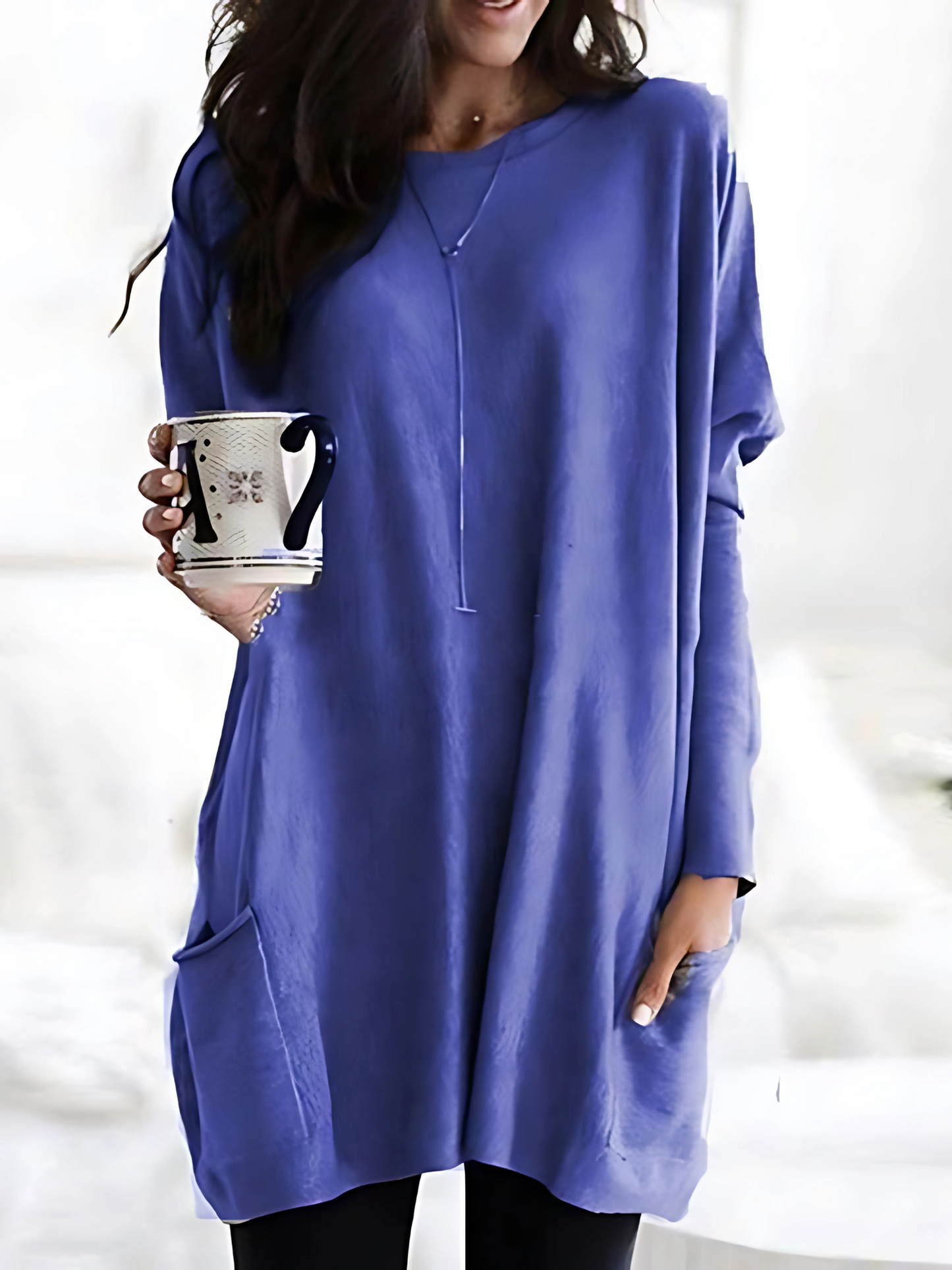 Damen Oversized Pullover Mit Taschen
