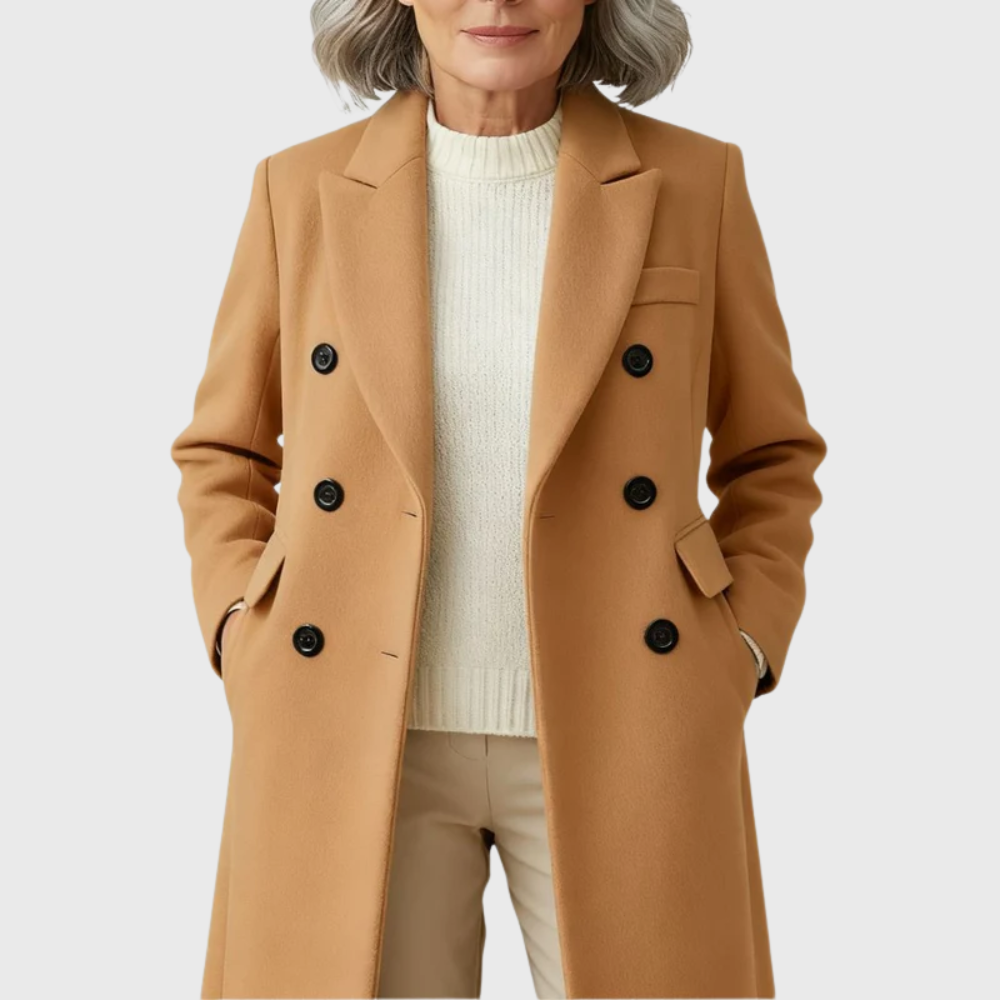Damen Klassischer Wollmantel