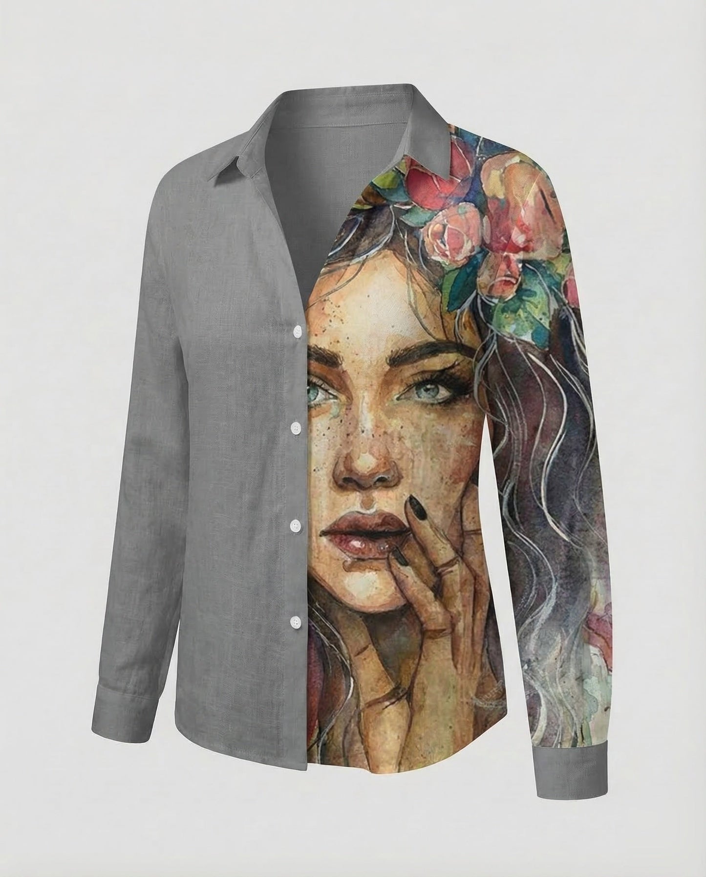 Damen Leinenhemd Lagenlook Weiß