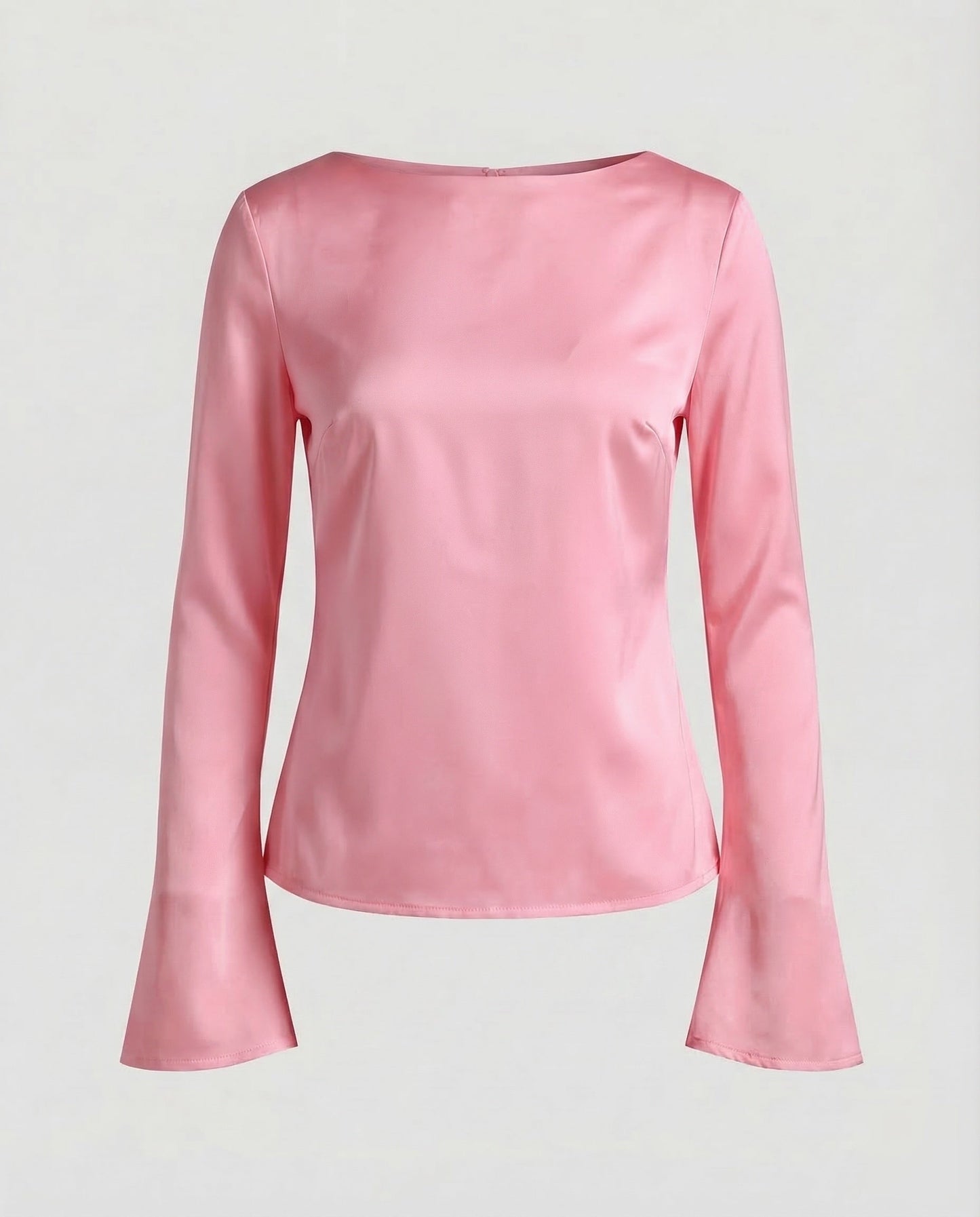 Damen Chiffonbluse U-Boot-Ausschnitt Elegantes Design