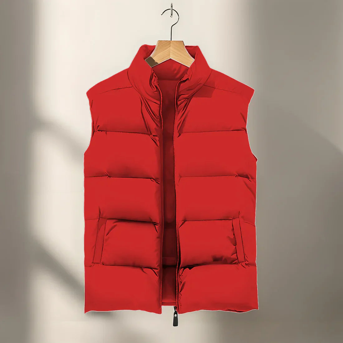 Puffer Weste | Ärmellos | Körperwärmer | Winterweste | Herrenweste-Rot-XS-Chaps Herrenmode