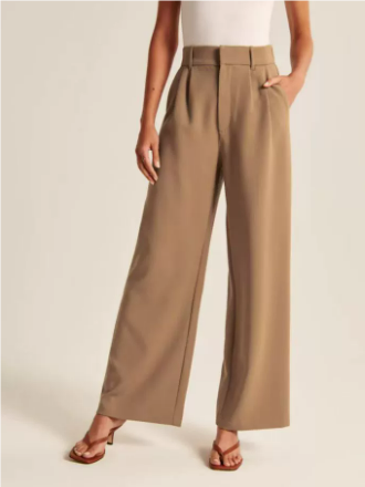 Damenhose Hohe Taille Weite Beinführung