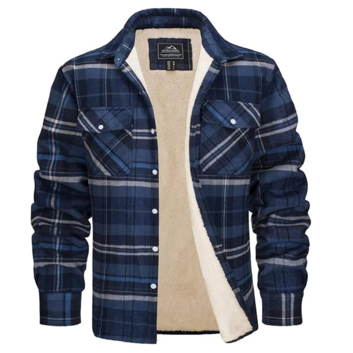 Männer Fleecejacke Kariert Warm