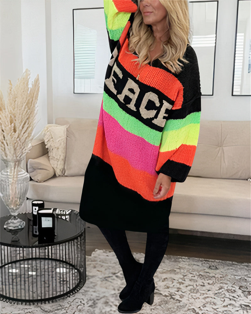 Regenbogen Pullover Friedlich Für Damen