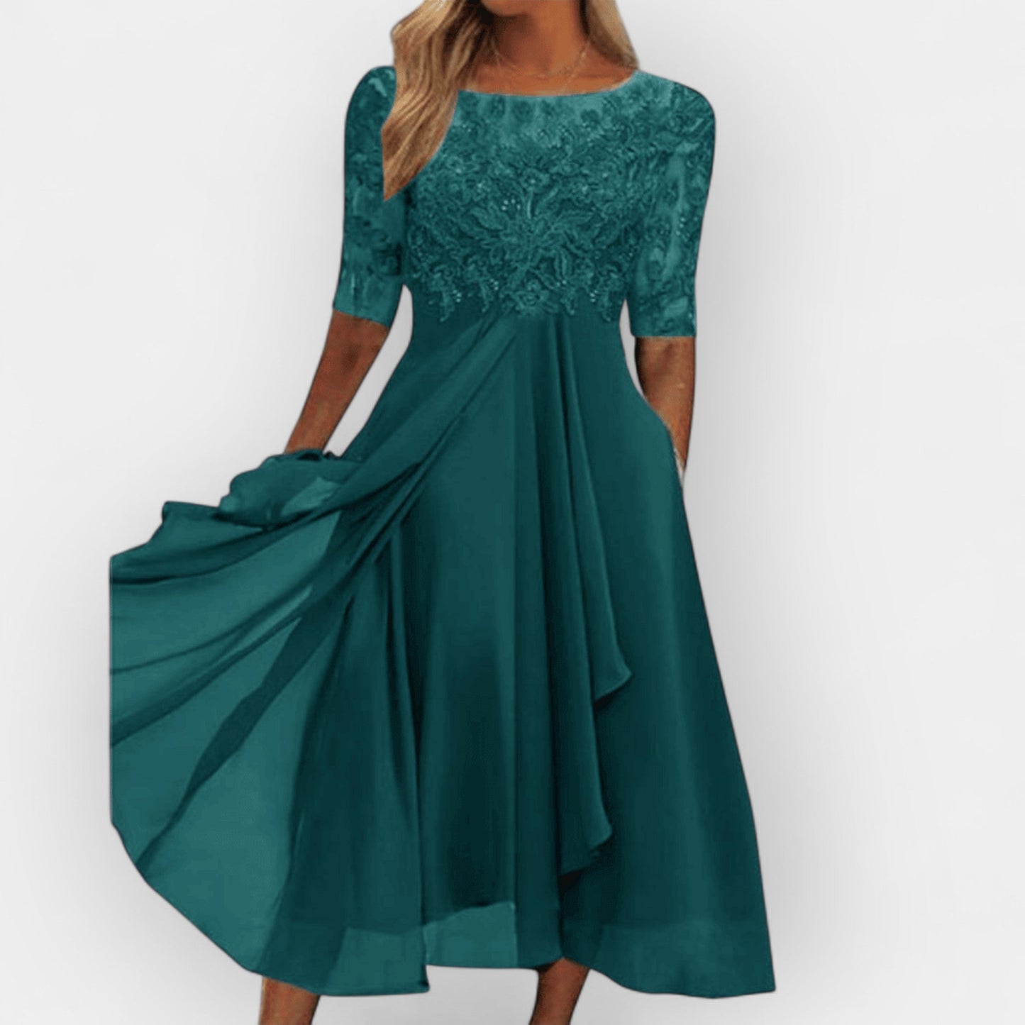 Damen Midi Kleid Festlich
