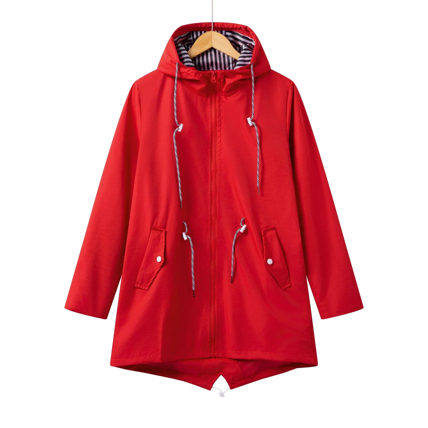 Damen Regenjacke Wasserdicht Mit Kapuze Reguläre Passform