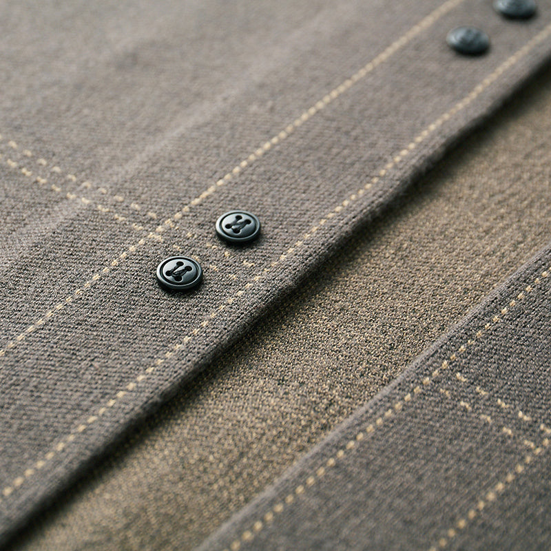 Herren Cardigan Offene Front Strukturiert Komfortabel Beige