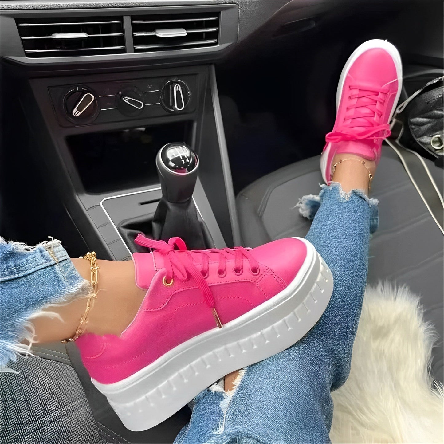 Norvielle Damen Bequeme Dicke Laufschuhe
