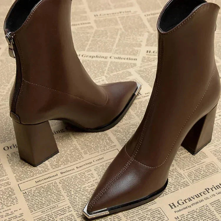 Damen Stiefeletten Spitzer Absatz Frühjahr