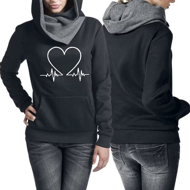 Damen Jogginganzug Warm Herzförmiges Muster