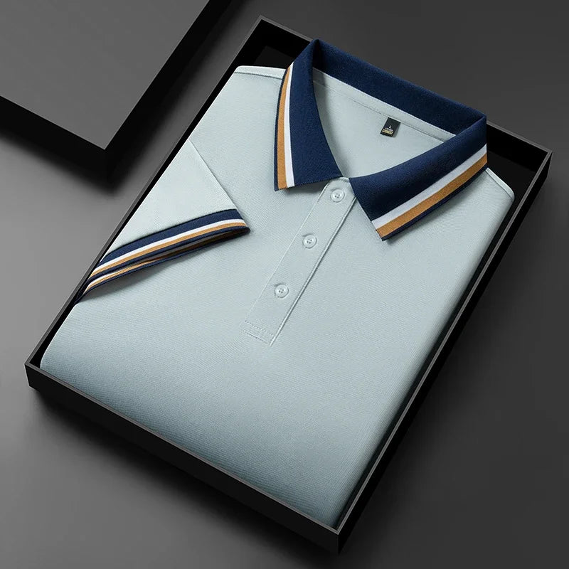 Herren Poloshirt Kurzarm Kontrastkragen
