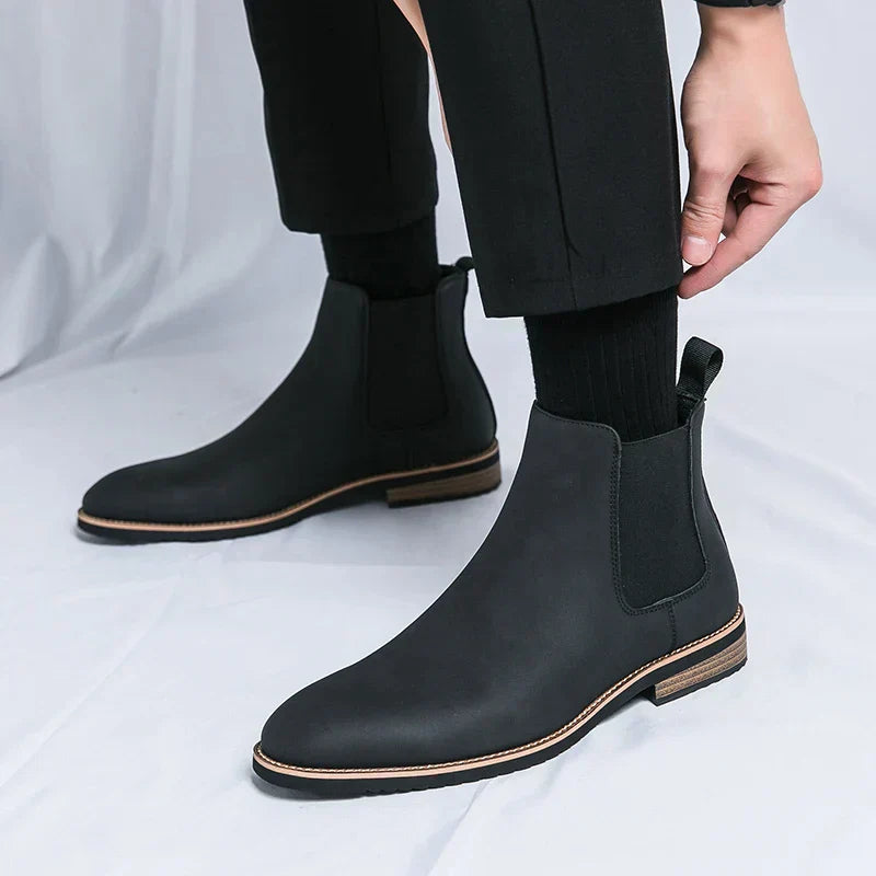 Herren Stiefel Elastische Seiten Schlupfstiefel Überknöchel