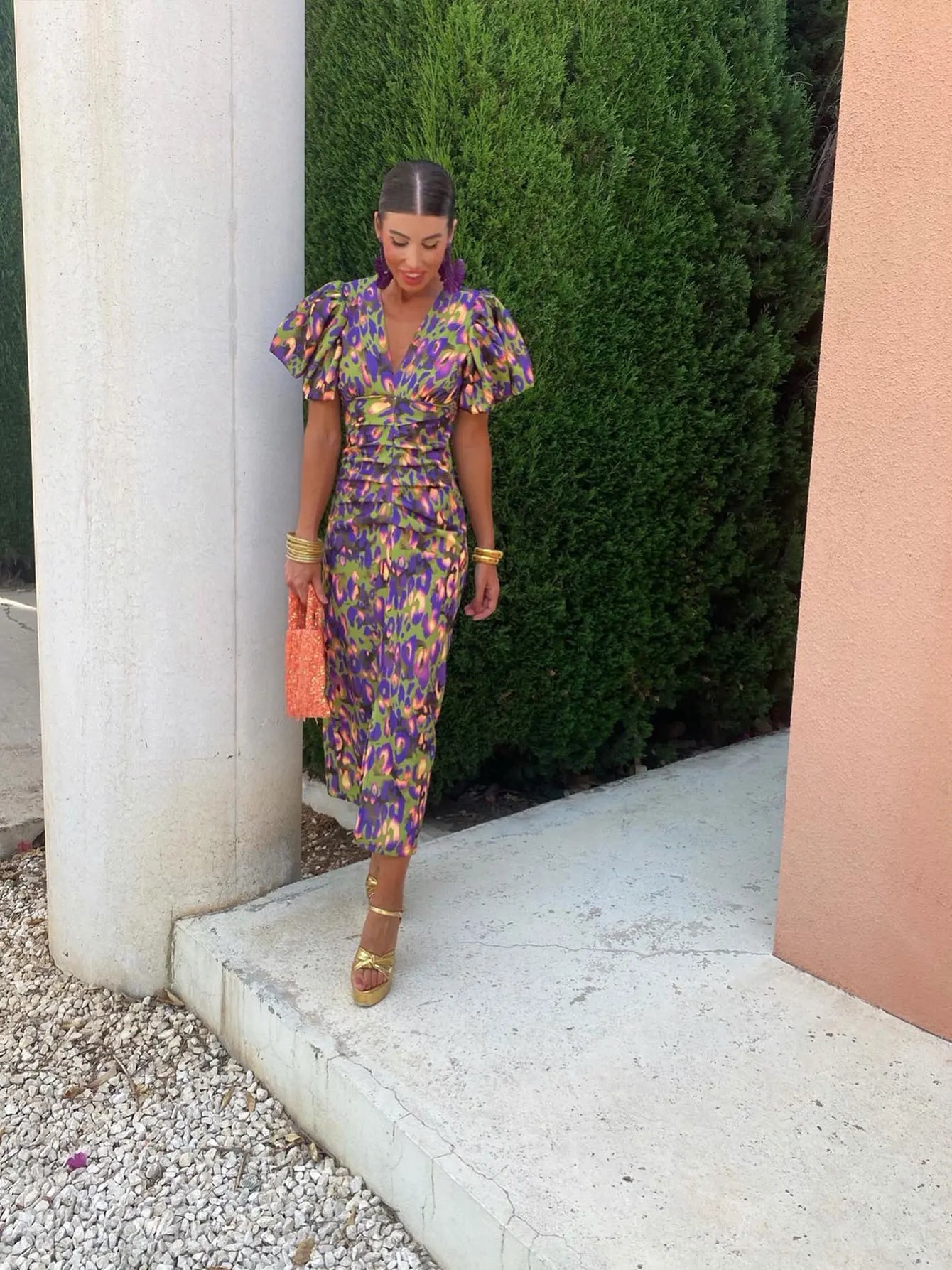 Damen Midikleid Raffung für besondere Anlässe
