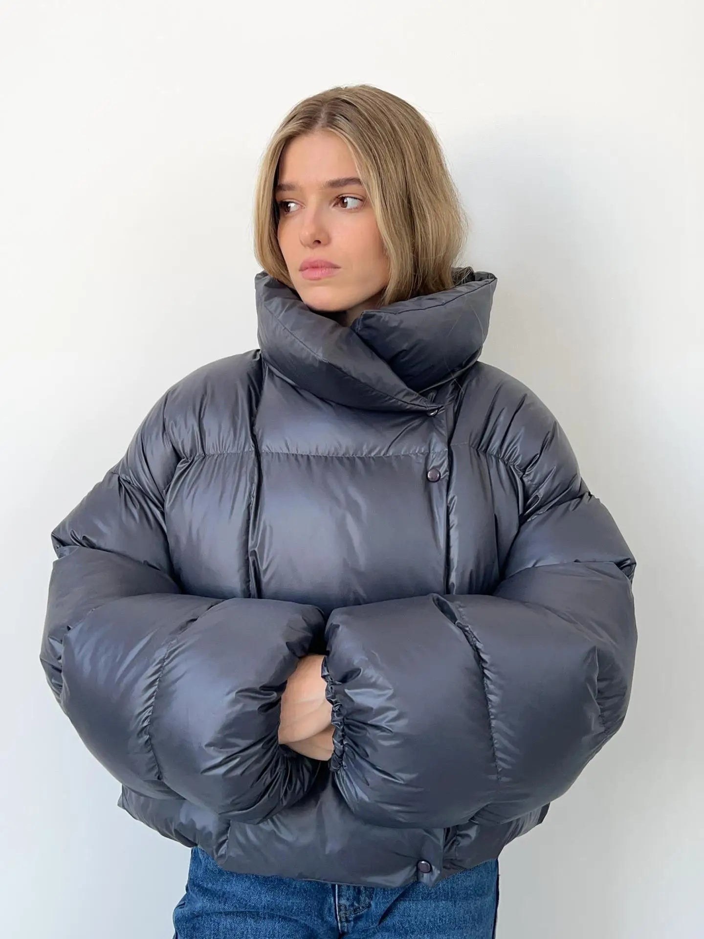 Damen Daunenjacke Oversize Warm