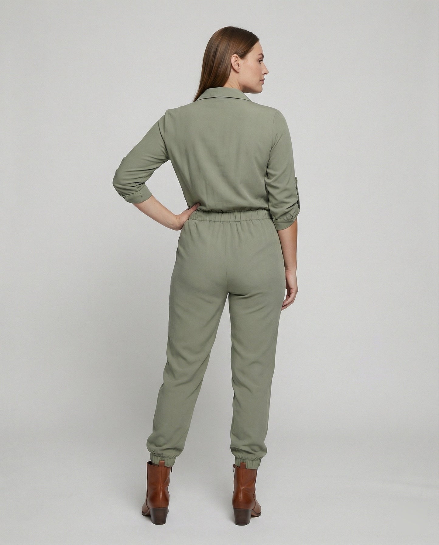 Damen Overall Umschlagkragen Freizeitkleidung