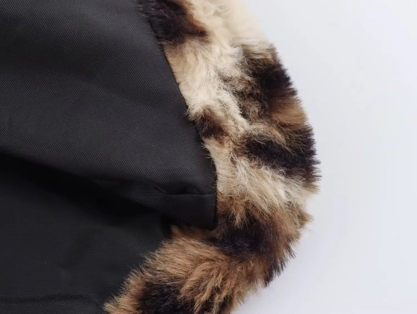 Leoparden Wintermantel Damen Kunstfell