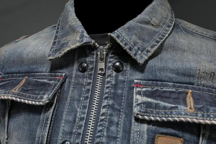 Retro Herren Jeansjacke