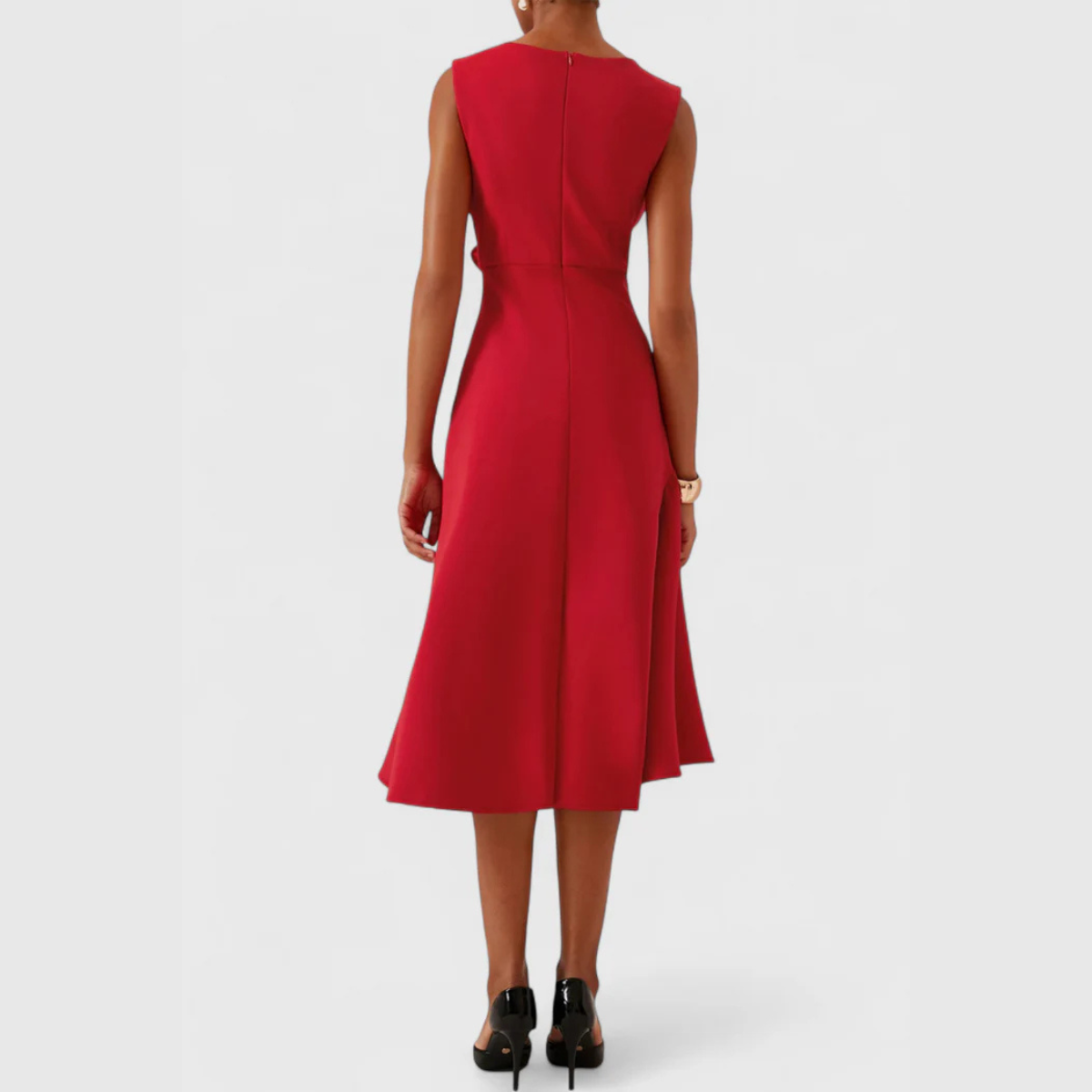 Damen Asymmetrisches Midikleid Drapiertes Design