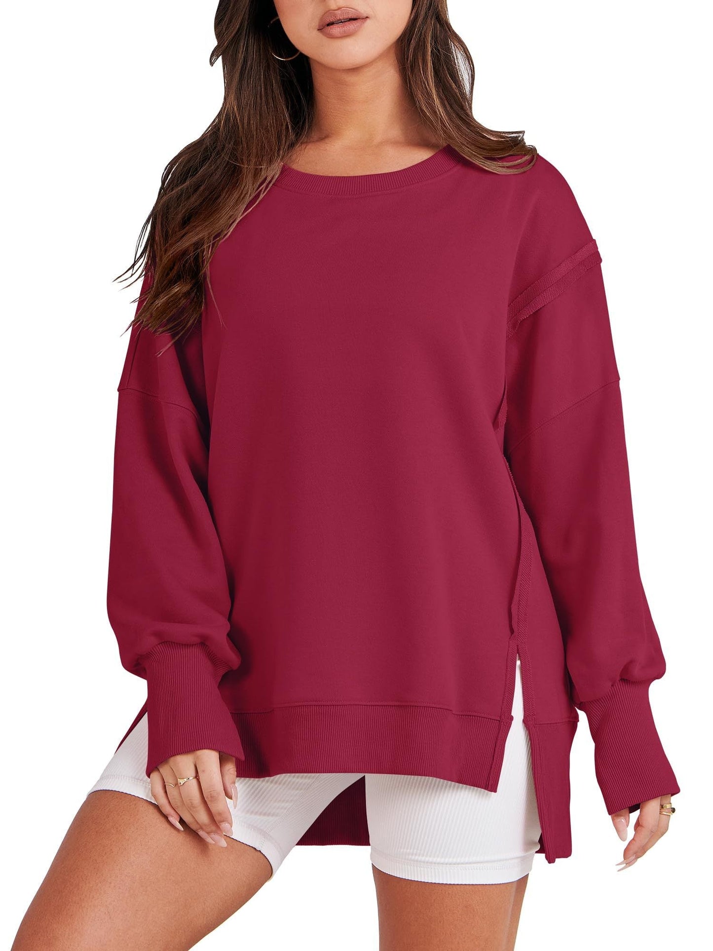 Damen Oversized Sweatshirt Crew Neck Groß