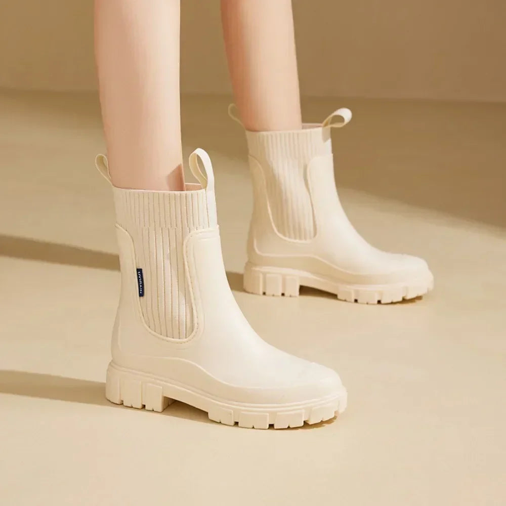 Regenliebe Damen Regenstiefel Wasserdicht Komfortsohle