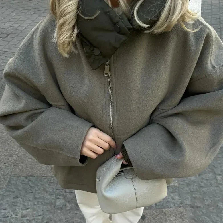 Norvielle Damenjacke mit Kapuze Lässig Lockere Baumwolle