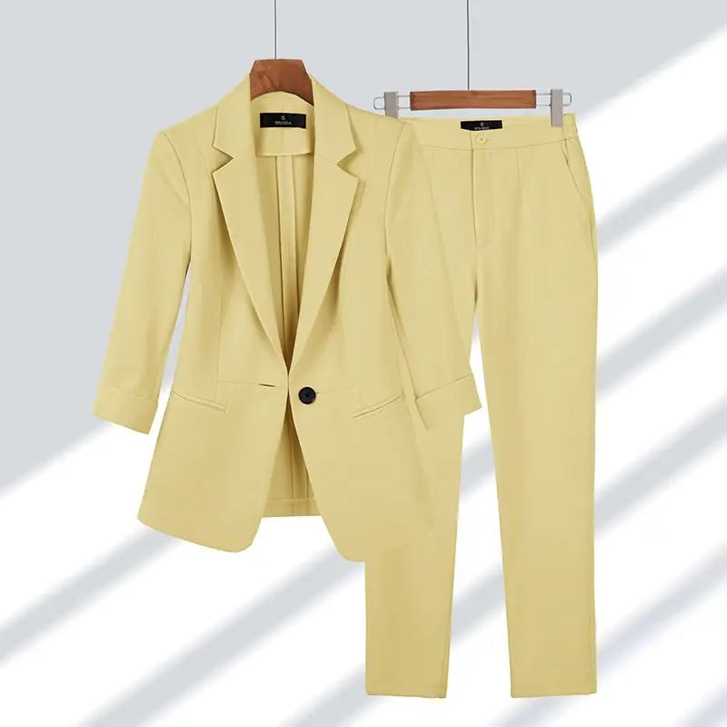 Damen Blazer-Hosen-Set Kirsche