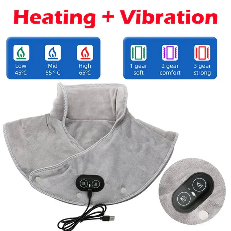Nacken- & Schultermassager Weiches Plüsch Heizkissen mit Vibration 3