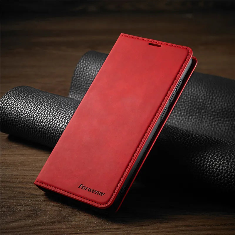 Leder iPhone Hülle Magnetisch Schutz Tasche