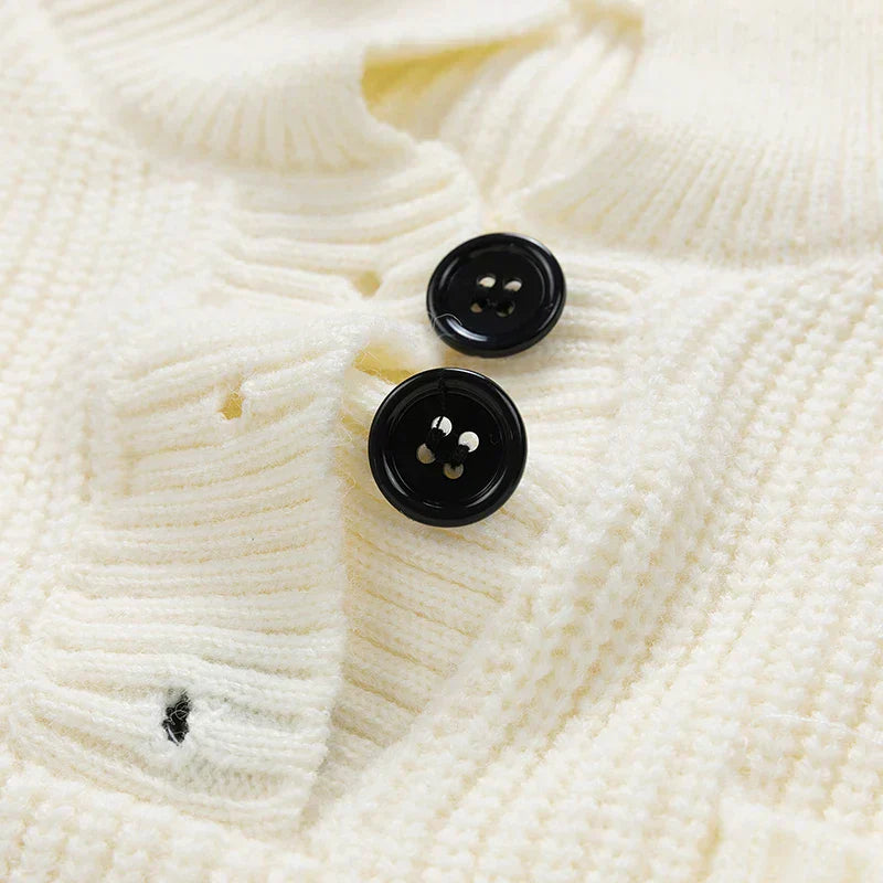 Herren Strickpullover Knopfleiste Winter
