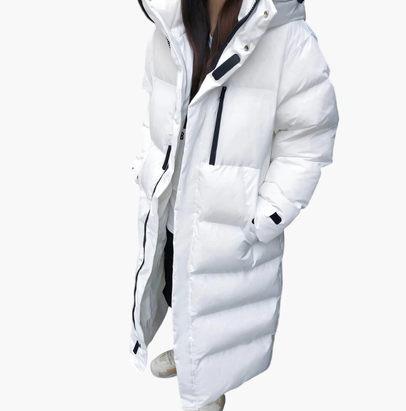Damen Wintermantel Lang Kapuzenpuffer Mantel Warm