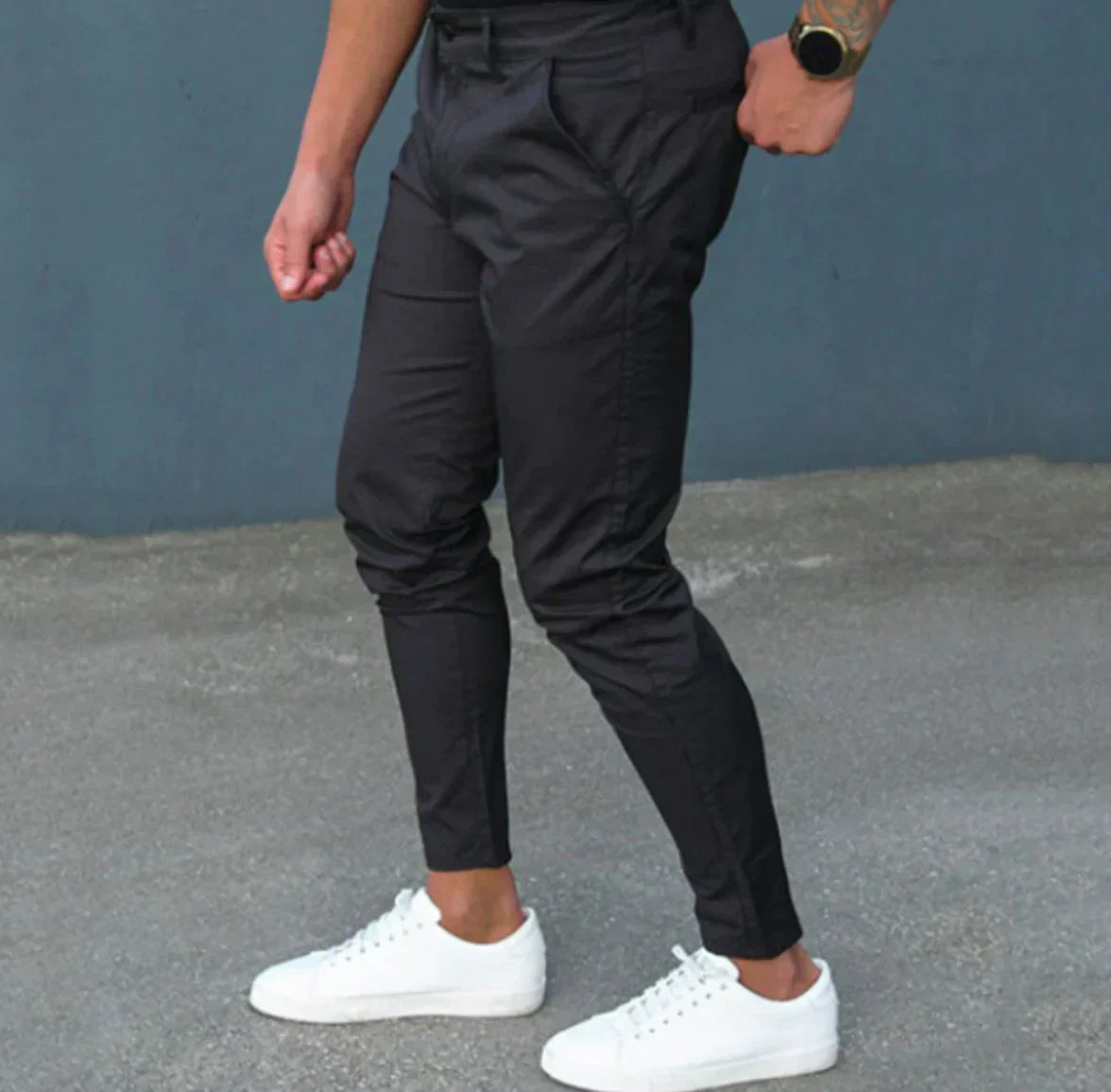 Männer Dehnbarer Skinny Chino Schwarz - Norvielle
