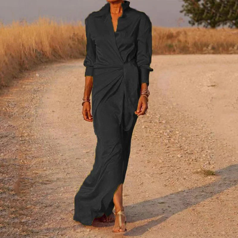 Norvielle Damen Sommerkleid Wickelausschnitt Elegantes