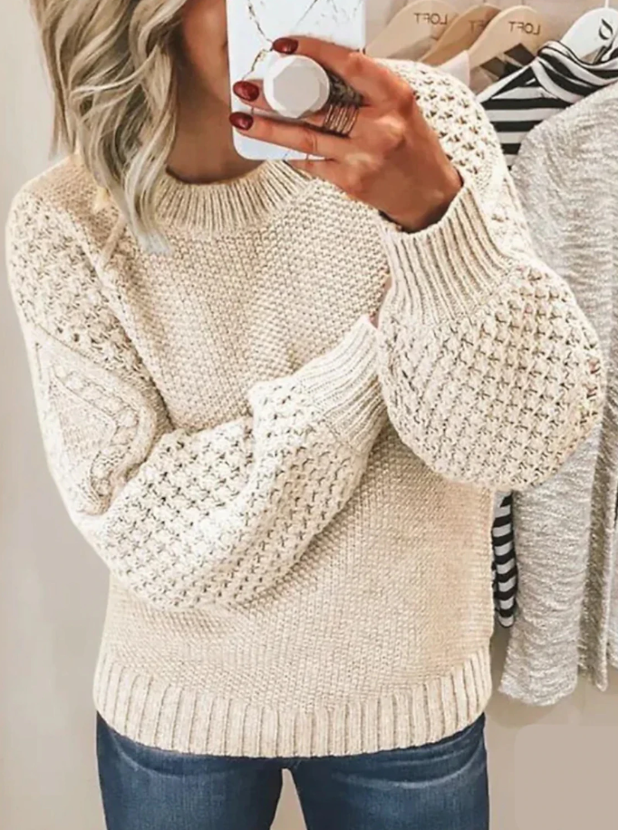 Norvielle Damen Freizeitpullover Gerippt