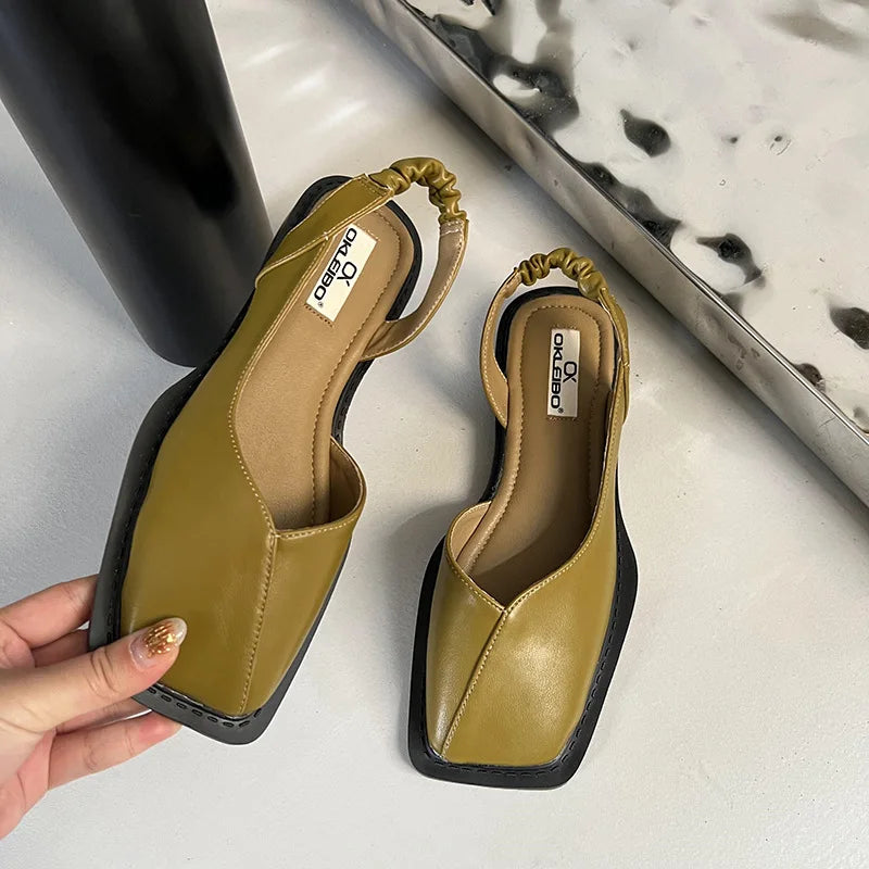 Norvielle Damen Slingback Sandalen Quadratische Zehenpartie