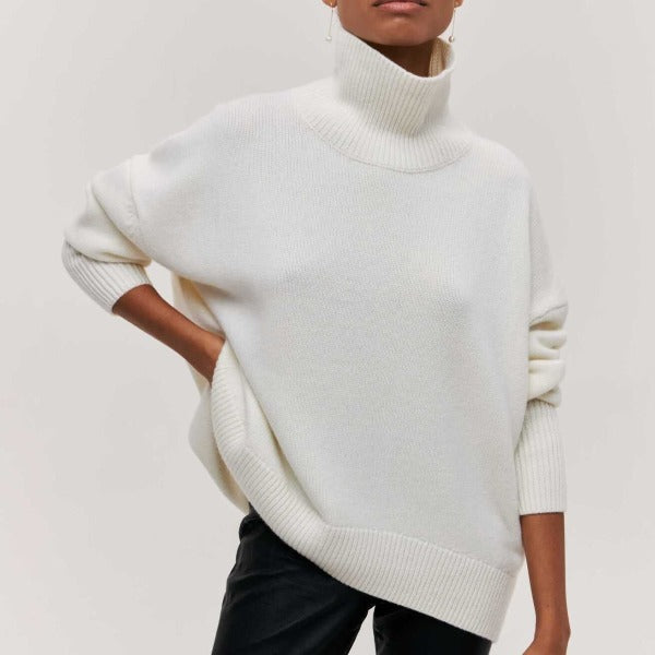 Averyn Damen Rollkragenpullover Weiß