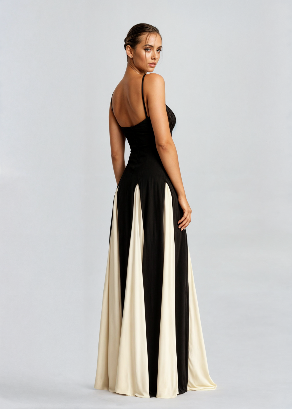 Damen Maxikleid Elegantes Ausschnittkleid