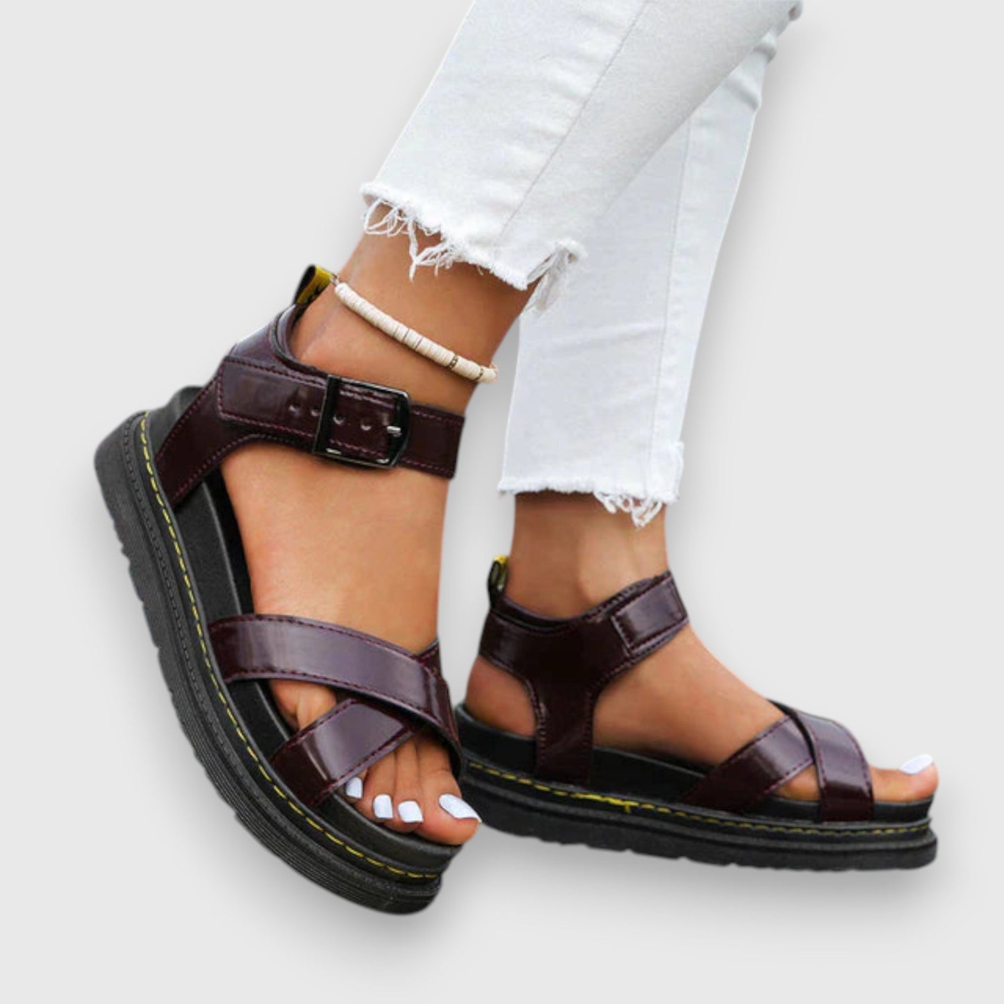 Damen Sportliche Sandalen Leder